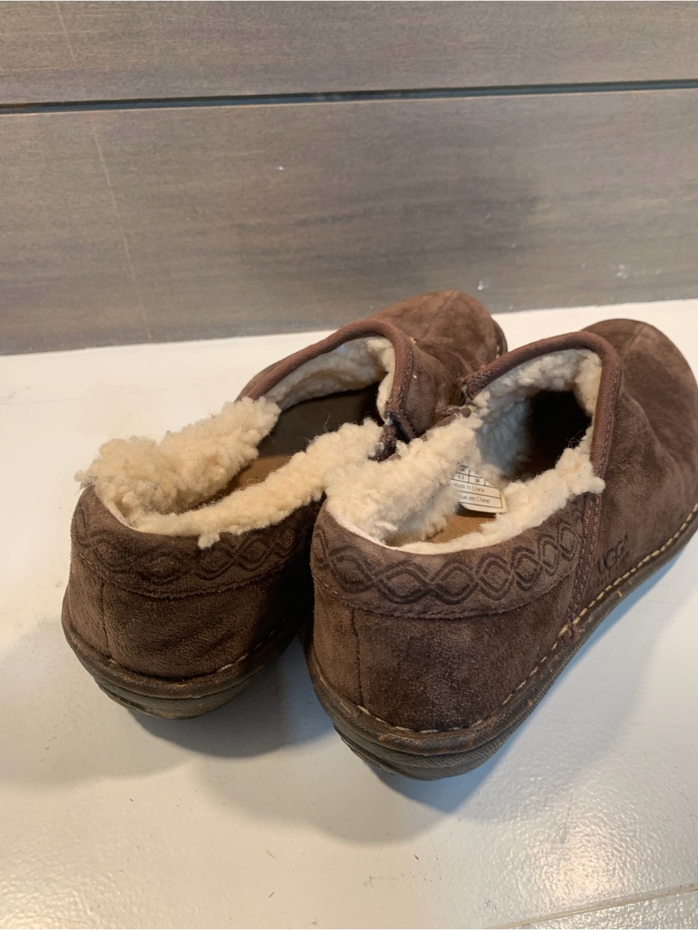 UGG Womens Bettey Brown Suede Sheep Skin Clog Sz 7 Casual Boho Fleece Lined - Picture 6 of 8